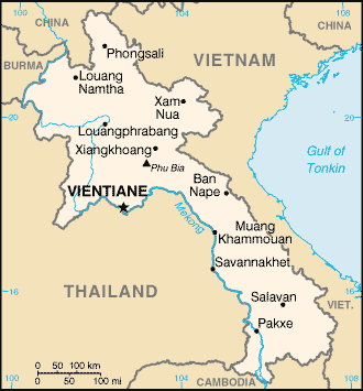 Laos Map Vientiane